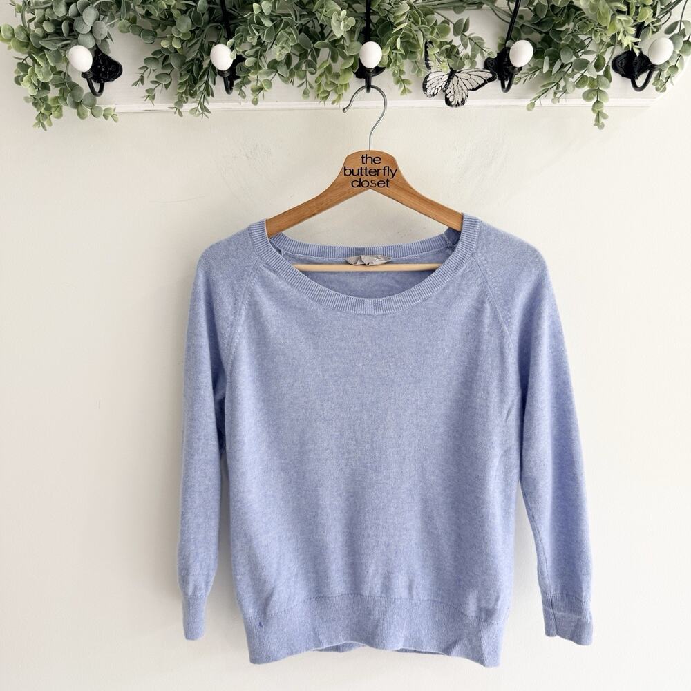 Everlane The Classic Crew in Cashmere Light Blue Sweater Size XS F5024